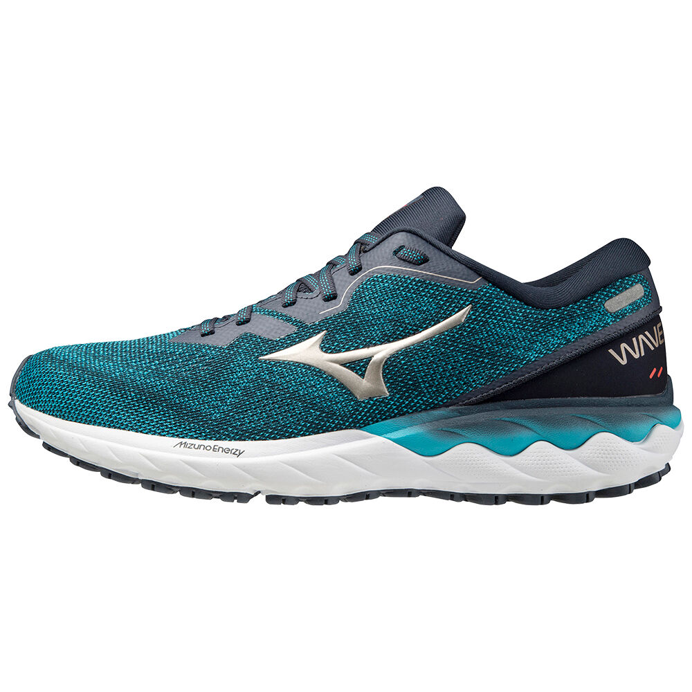 Panske Bezecke Topanky Mizuno Wave Skyrise 2 Tyrkysové/Platina Vypredaj SIPQ07268